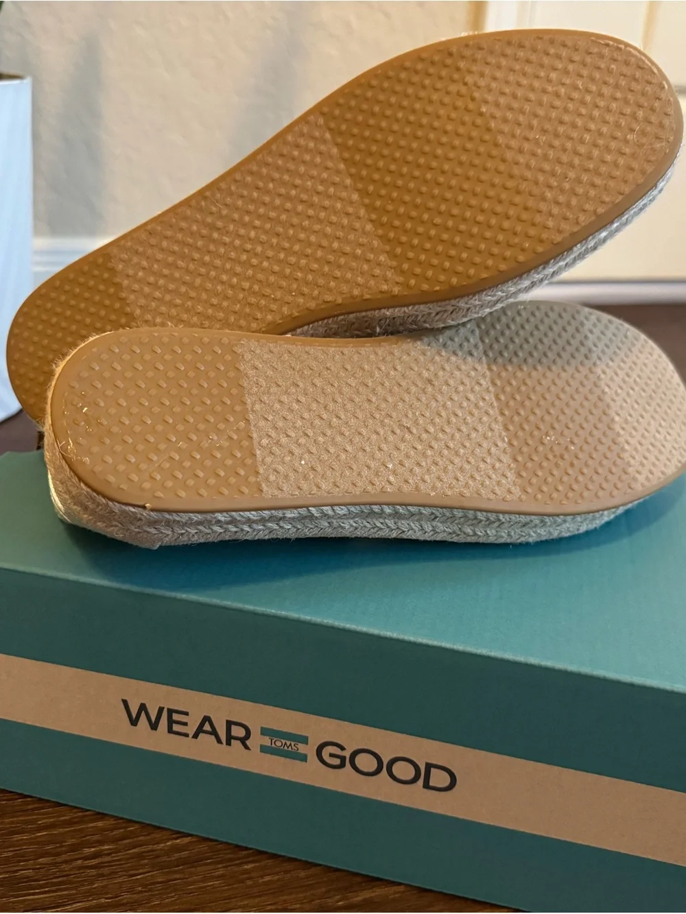 TOMS Natural Canvas Mary Jane Flats with Buckle